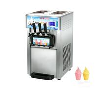 1200W Máquina de Helados Soft, Heladera Comercial 18L/5Gal, 3 Sabores, Ideal para Cafeterías, Buffets, Tiendas de Bebidas y Restaurantes
