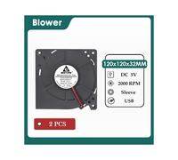 (12032 2000RPM)2PCS Gdstime DC 5V USB Fan 5015 Turbo Radial Fan 7530 Brushless Router Cooler 12032 Dual