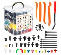 12040Pcs Car Retainer Clips,Plastic Push Pin Rivets Fasteners Kit | 26 sizes heavy-duty nylon retainer clips with trim removal tools, plastic push pin rivets for bumper door panel fender