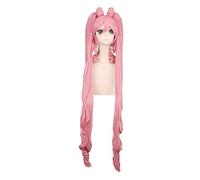 120cm Anime Long Wavy Chibi Usa Cosplay Wig Synthetic Hair Pink Wigs With Double Ponytails High Temperature Fiber