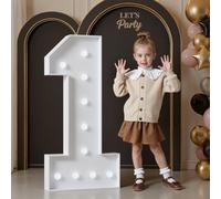 120cm Números Luminosos Grandes Decoración 1 Bautizo Fiesta,Cumpleaños Feliz Letras LED, 1 Aniversario de Boda Feliz Cumpleaños Decoracion, Cecoracion 1 año, Numero 1