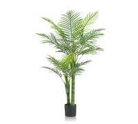 120cm Palmeras artificiales grandes de caña dorada para exteriores, GOVIRAYE plantas altas de hojas sintéticas para interiores y exteriores, árbol bonsái para sala de estar, dormitorio, balcón, jardín