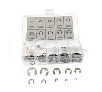 120JGO Kit surtido de clips E acero inoxidable 304 Juego anillos elásticos sujeción externos con caja almacenamiento
