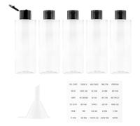 120ML Botella de Viaje Flip-Cap (5 Piezas) Contenedor Vacío para Cosméticos con Embudo (Transparente)