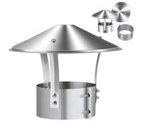120mm Sombrerete de Chimenea de Acero Inoxidable, Tapas Extractor Humos Chimenea 110m 160mm 180mm 200mm, Tapa de Lluvia de Techo, Exterior Caperuza Salida de Humos(170mm/6.7”)