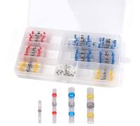 120pcs Conectores de cables electricos solder seal, Conectores Termocontraibles Impermeable Soldadura Conectores Kit para Inicio, Motos, Coches