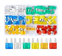 120Pcs Juego de Fusibles de Cuchilla Estándar Surtidos para Automóvil, Camión, Moto o Barco - Mini Fusibles Coche Planos 5A/10A/15A/20A/25A/30A Con Extractor