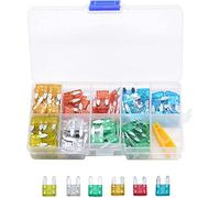 120pcs/lote camión de automóviles tamaño pequeño fusibles mini cuchilla 5a 10a 15a 20a 25a 30a amp Surtido caja plástico con clip
