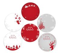 120pcs Pegatinas Feliz Navidad en Italiano Buon Natale Etiquetas Adhesivas Navideñas Redondas 4cm para Regalos Sobres Cajas Tarjetas