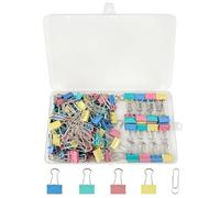 120Pcs Pequeños Pinzas de Papel de Varios Colores, 15mm Clips Bulldog Plegable Resistentes, Abrazaderas Estacionarias de Papel Metálico con Caja 50 Clips de Papel para Oficina Hogar Escuela