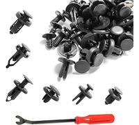 120PCS Remache Clips Plástico Remaches de Fijación, Kit de Tornillos de Expansión Panel de Puerta de Parachoques de Repuesto con Herramienta de Desmontaje, Disponible en Varias Formas y Tamaños