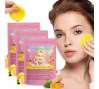 120Pcs Sorized Turmeric Kojic Acid Pads, Turmeric Kojic Acid Pads Compressed Facial Sponges, Turmeric Kojic Acid Cleansing Pads, Turmeric Face Scrub Pads
