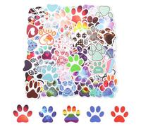 120uds Pegatinas de Huellas, Pegatinas de Patas Coloridas Pegatinas de Huellas de Perro Impermeables Lindas de Animales para Monopatín Equipaje Teléfono Portátil Niños y Adultos (Estilo 2)
