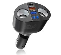 120W Adaptador de Encendedor de Cigarrillos:PD y QC3.0 Ladron Mechero Coche con Doble Tomas de Mechero,múltiple Puertos divisor mechero coche y LED Voltímetro para Todos los Dispositivos Coche 12V/24V