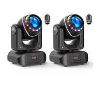 120W Cabeza Movil LED con mando a distancia 10 Gobos 8 colores 18 prismas luces de fiesta para Discoteca Club Performance Bar Iluminación （2 unidades ）