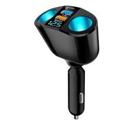 120W Cargador Mechero Coche, Cargador de Coche USB C QC3.0 + PD, Adaptador de Encendedor con Voltímetro LED, Adecuado para 12V-24V SUV/Ttruck/MPVs/RVs