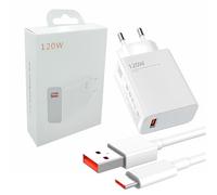 120W Cargador y Cable USB C,6A Turbo Carga Adaptador Cargador y 1M HyperCharge Cable,Compatible con Huawei/Xiaomi/OPPO/Samsung, no Hay Necesidad de Esperar