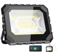 120W Foco LED Recargable Solar, 5 Modos Luz de Trabajo Portátil USB 32000 lm, Foco LED Bateria 24000 mAh, IP66 Impermeable foco solar portatil Magnética para Camping, Trabajo, Pesca, Emergencia