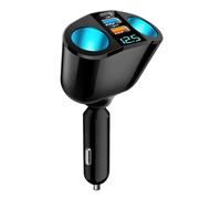 120W Ladron Mechero Coche USB C QC3.0 PD, Multiple Cargador Carga Rapida | Adaptador Doble de Encendedor con Interruptor de Voltímetro LED, 12V/24V Cargador Coche para GPS Cámara Teléfono