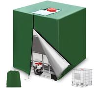 120x100x116cm Cubierta Depósito Agua Lluvia 210D, Tapa Protección IBC 1000 litros, Funda Deposito Antipolvo & Anti UV, Cubierta Protectora Impermeable con Cremallera para Contenedor IBC (Verde)