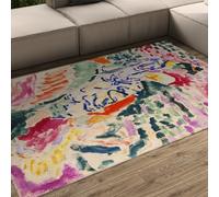 120x150 Alfombra Lavable Alfombra Gran Entrada Cocina Dormitorio vestíbulo mesilla Noche Alfombra Abstracta Pinceladas Antideslizante Modern fauvista Mediados Siglo alfombras Coloridas salón