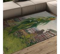 120x180 Alfombras máquina Alfombra Lavable Girasoles Pelo bajo alfombras Valla salón Dormitorio jardín Rural Alfombra Estilo Pastoral no Despierta Gran Respaldo Antideslizante Comedor