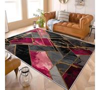 120x180 cm Alfombras Antideslizante y Lavable a Máquina Arte GeometríA MáRmol. Alfombras Modernas Suave Esponjoso Impresión Gris Oscuro Para Dormitorio Habitación Infantil Oficina Sala de Estar