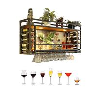 120x30x50cm Modern Metal Wall Mounted Wine Rack Multi Functional Wine Storage Shelf Stylish Bottle Display for Home Restaurant & Bar Space Saving Wine