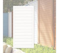 120x60 CM Valla de Privacidad Madera Maciza, Panel Separador Impermeable UV, Cerco Resistente a la Intemperie Fácil Montaje para Patio, Balcón y Jardín(White)