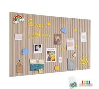 120x90cm Gran tablero de anuncios de fieltro autoadhesivo, tableros de fieltro para notas y memos con 60 pines de anuncio, decoración de pared para oficina, cocina, fotos, notas, color camello oscuro