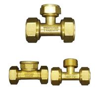 1216 1418 1620 2025 2632 PEX-AL-PEX 1/2" 3/4" 1" Male Female Brass Tee 3 Wasy Pipe Fitting Connector 1pc(1l2 BSPFx1216) Plumbing Fittings