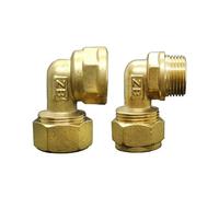 1216 1418 1620 2025 2632 PEX-AL-PEX 1" Male Female Brass Elbow 90 Degree Pipe Fitting For Solar Floor Heating(BSP Male,1216_1") Plumbing Fittings