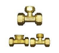 1216 1620 PEX-AL-PEX Brass Tee 3 Wasy Pipe Fitting Connector For Solar Floor Heating Plumbing Fittings