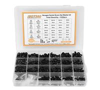 1220 Pcs Carbon Steel Screw Nut Washer Kit, Hex Socket Screws Nuts Washers Set, M2 M3 M4 M5 Half Round Head Screws with Assorted Sizes in Sturdy Storage Box for DIY Repair and Prof
