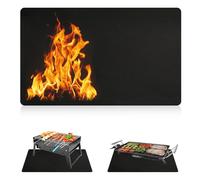 122x165cm Alfombra Ignifuga, Alfombra Barbacoa Exterior Estera Resistente Antideslizante a Calor Alfombrilla Protectora para Chimeneas Base Ignífuga para Parrillas, Terraza, Pisos, Césped y Camping