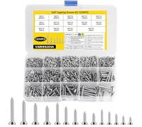 1235 Pcs Tornillos para Madera, M2 M3 M4 Tornillo Multiusos Pequeños, Tornillos Autorroscantes para Madera, Tornillos de Cabeza Plana en Cruz, Tornillos Avellanado para Hormigón Paneles de Yeso