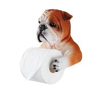 123Arts Funny Animal End - Dispensador de Rollo de Papel higiénico Individual montado en la Pared, diseño de Perro, marrón, Resina