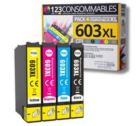 123CONSOMMABLES - 603XL - Pack de 4 cartuchos de tinta compatibles con Epson 603 XL Estrella de mar - para Epson XP-2100 XP-2155 XP-3100 XP-4100 WF-2820 WF-2830 DWF WF-2870 WF-2835 WF-2850