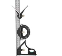 (124) Regla angular de acero inoxidable de 300 mm, transportador cuadrado multifuncional combinado para