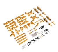 124008 124010 RC 1/12 Actualización de Metal Compatible con Control Remoto Azul Dirigir Copa de dirección Soporte de suspensión de 9 Piezas(Yellow)