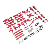 124008 124010 RC 1/12 Actualización de Metal Compatible con Control Remoto Azul Dirigir Copa de dirección Soporte de suspensión de 9 Piezas(Red)