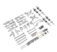 124008 124010 RC 1/12 Actualización de Metal Compatible con Control Remoto Azul Dirigir Copa de dirección Soporte de suspensión de 9 Piezas(White)