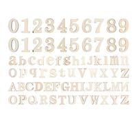 124pcs Números de letras de madera Muestra accesorios manuales de propiedad de escenario de bricolaje decoraciones artesanales