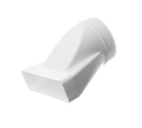 Ø 125 mm - 220 x 55 mm adaptador para tubos redondos a rectangulares - PVC