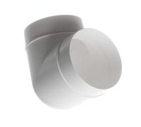 Ø 125mm Codo de 90 Grados - Conector para Tubos Redondos de Ventilación - Tubo/Conducto de Ventilación - Plástico PVC