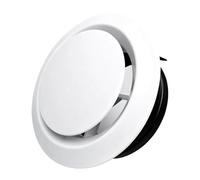 125 mm Rejilla de Ventilación Ajustable Redonda de ABS, Color Blanco