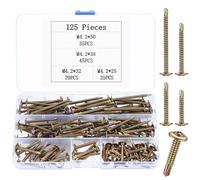 125 Pcs M4.2 Tornillos Autoperforantes, Tornillos Autorroscantes de Cabeza Plana en Cruz, Tornillos Roscachapas Autotaladrante, Tornillos de Madera para Paneles de Plastico Láminas de Metal