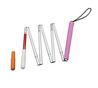 125cm Aluminio Bastón Blanco para Ciegos y Baja Vision Plegable 7 Secciones con 2 Punta
