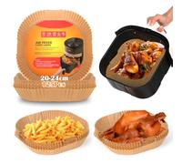 125Hojas Papel Air Fryer,XXL Papel Air Fryer Cuadrado Sin BPA Antiadherente | Papel Para Freidora de Aire 20*24cm,Papel Freidora Aire Compatible con Cosori Philips Ninja Tefal Cecotec y Otras Freidoras