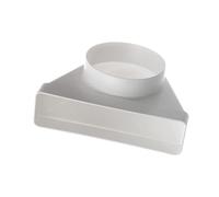 Ø 125mm - 220x55mm Codo 90° - Adaptador para Tubos Redondos a Rectangulares - PVC